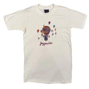 Vintage Sneakers Womens White Jazzercise Hot Air Balloon T shirt M USA MADE 90s